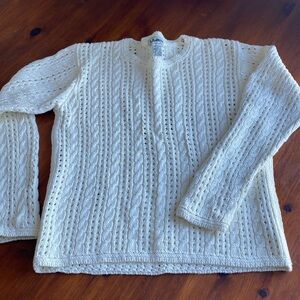 L.L. Bean women’s cable knit crewneck sweater size extra small